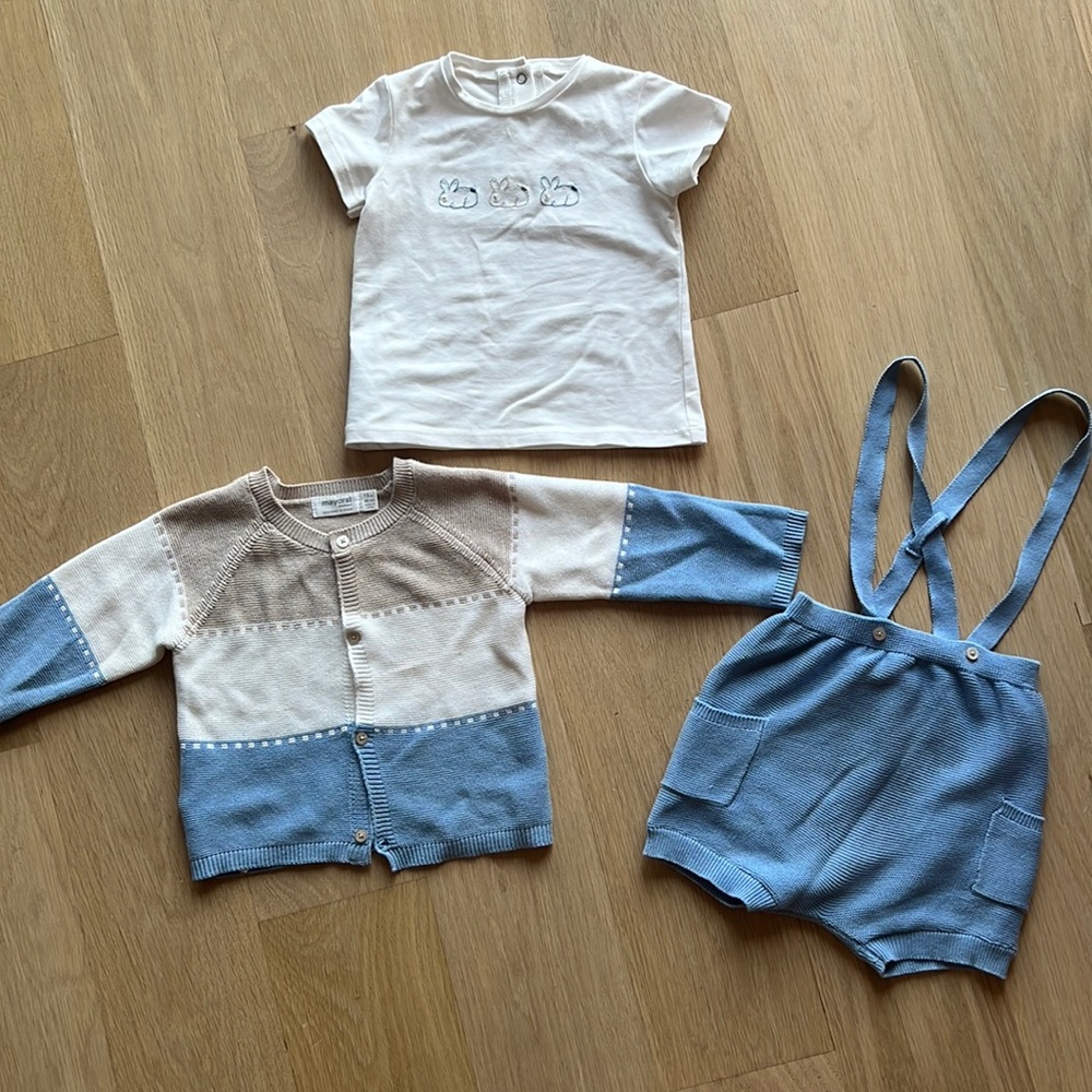 Mayoral Bunny boys knit set